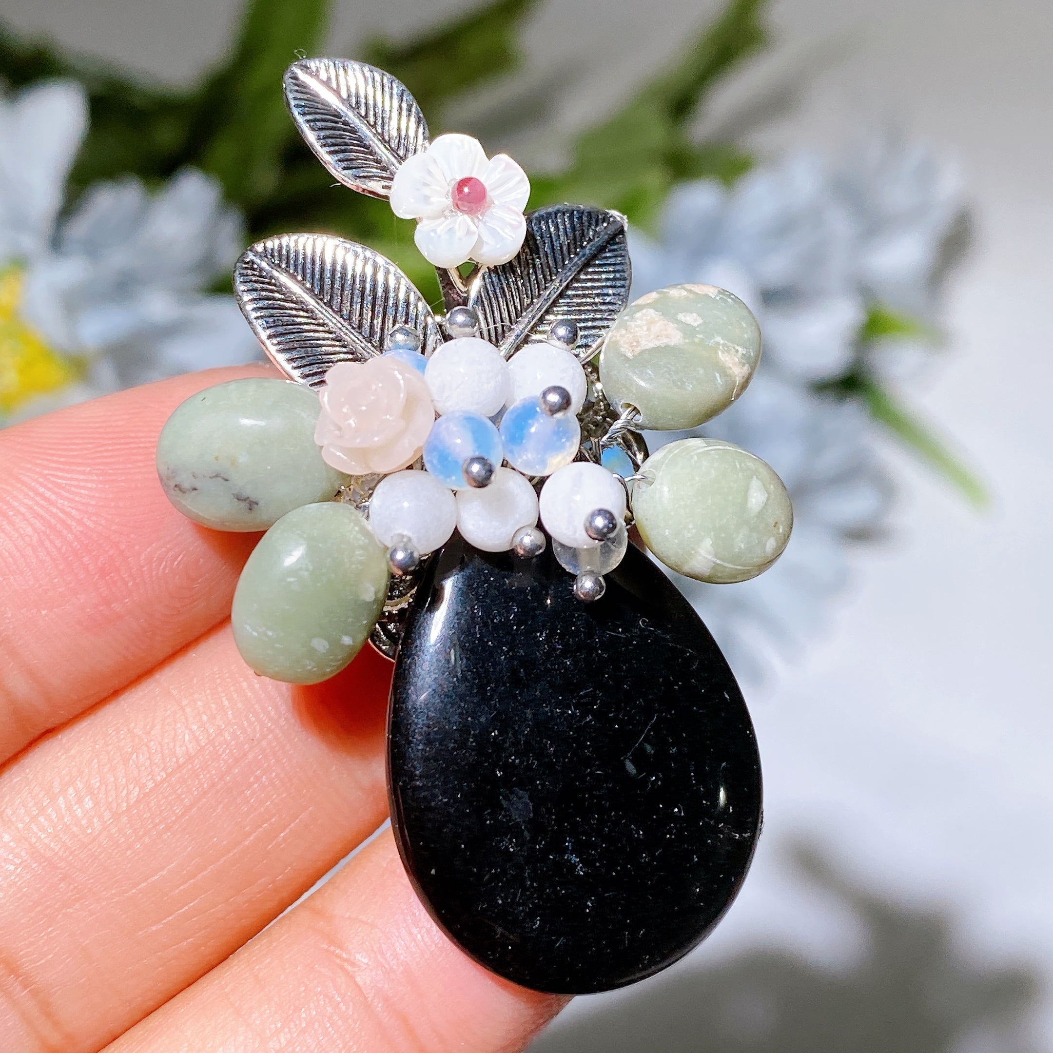 Kristallheilbrosche, 30–92 mm, Heilkristall-Anstecknadel