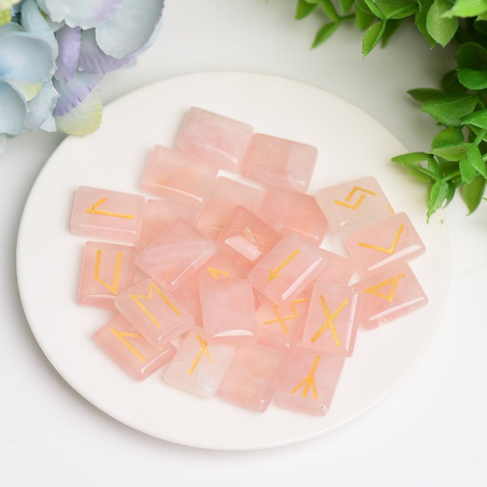 Kristall-Runen-Handstein-Set – Heilende Prüfsteine