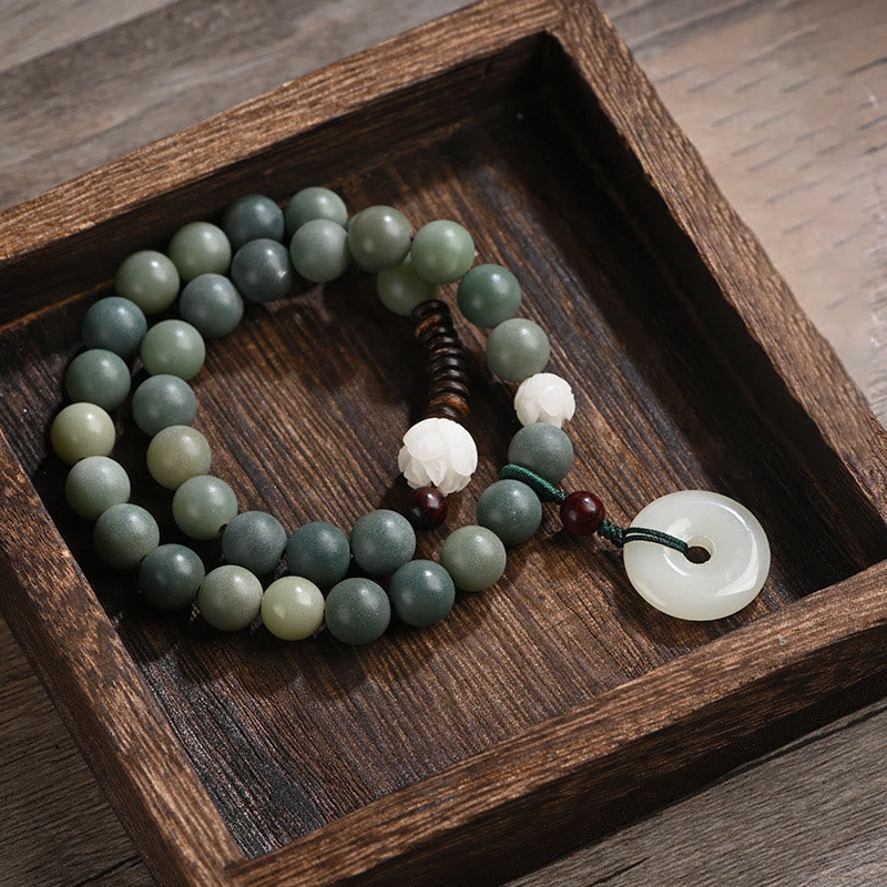 Cyanfarbenes Bodhi-Samen-Jade-Armband für Frieden und Weisheit, 10 mm