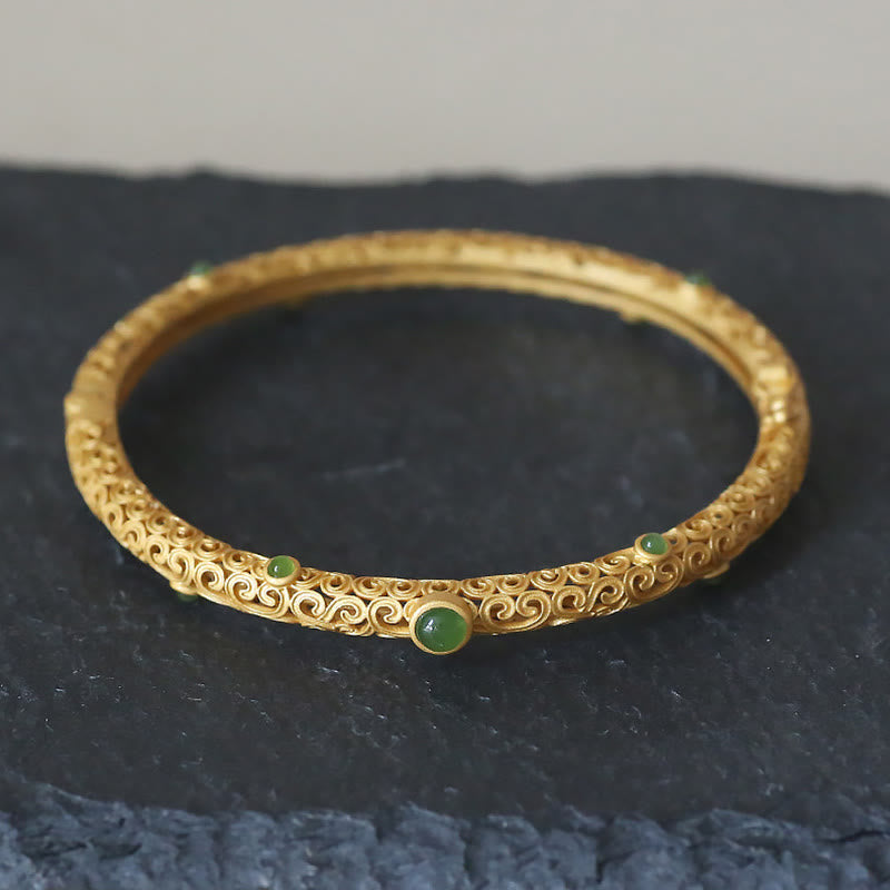 Cyan Jade Kupfer Glücksverheißendes Wolkenarmband für Ruhe und Glück