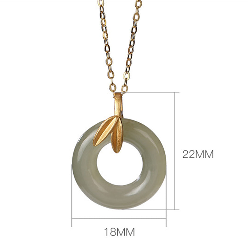 Cyan Jade Sterling Silber Peace Buckle Halskette für Harmonie