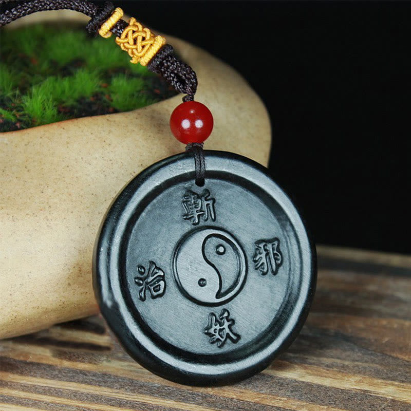 Cyan Jade Yin Yang Halskette für Erfolg und Harmonie