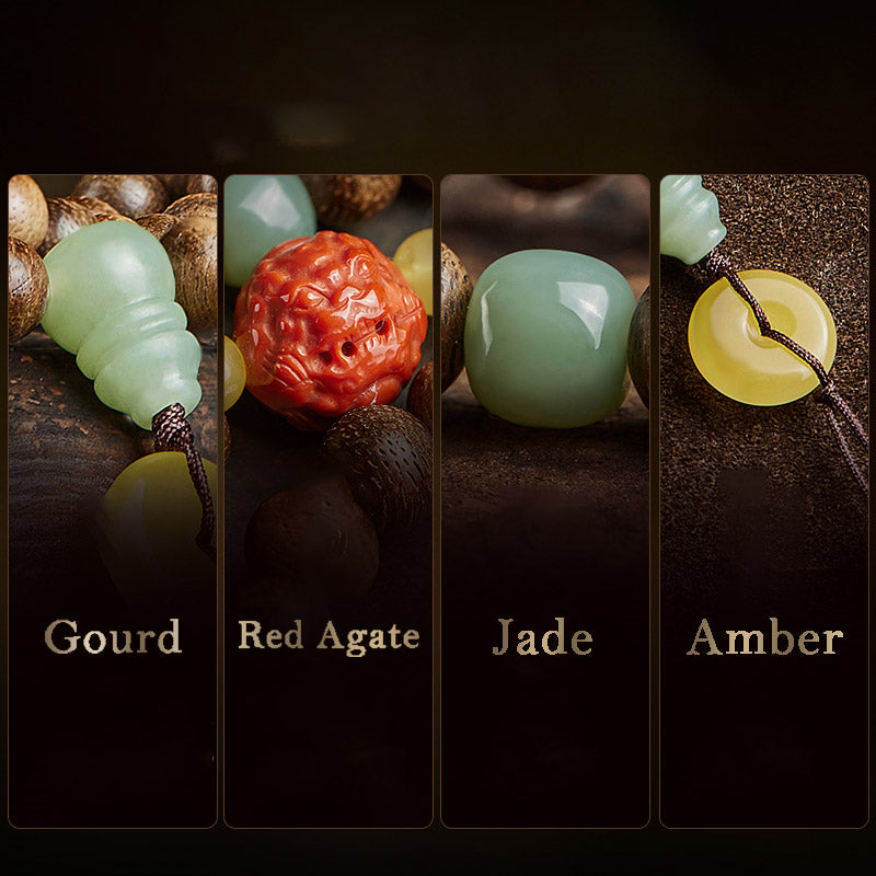 8 mm Adlerholz-Jade-Holz-Mala-Perlenarmband für Balance