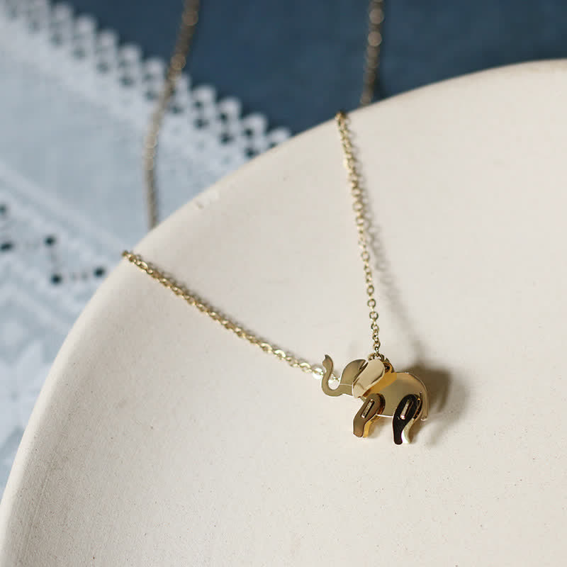 Elephant Titanium Steel Luck Necklace for Strength & Wisdom