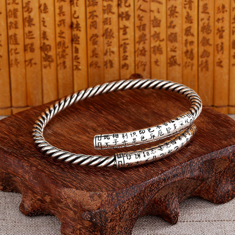 Kupferarmband für spirituelle Balance mit Herz-Sutra-Design