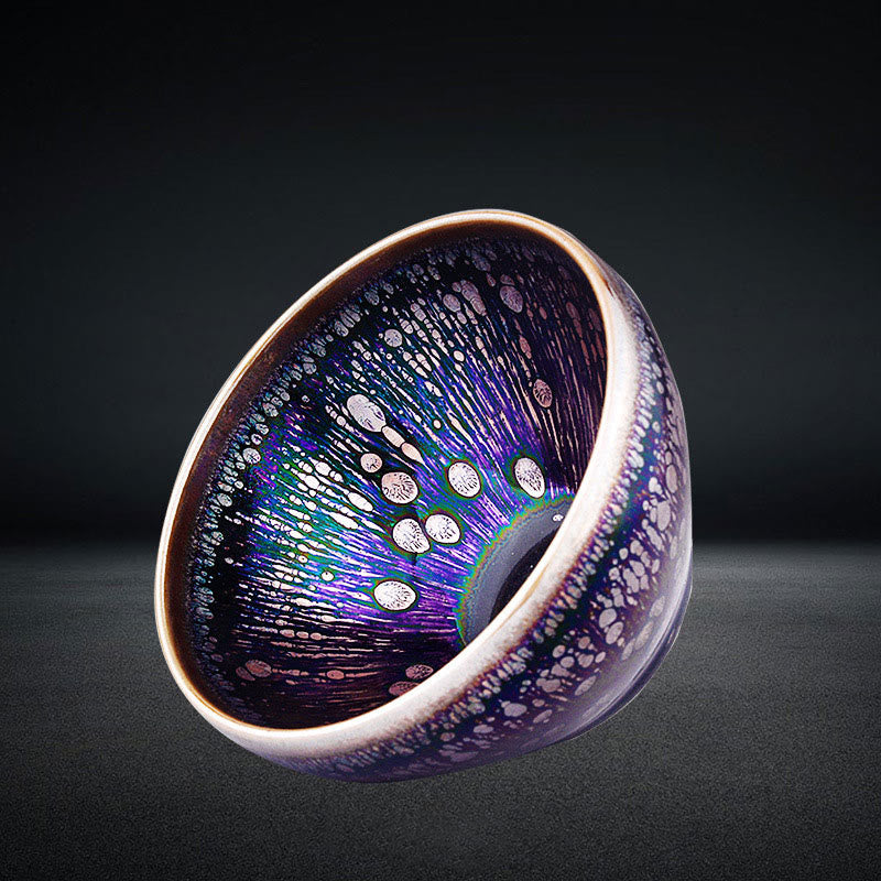 Lila Glasur Jianzhan Keramik Teetasse 8,5cm | Zen Dekor