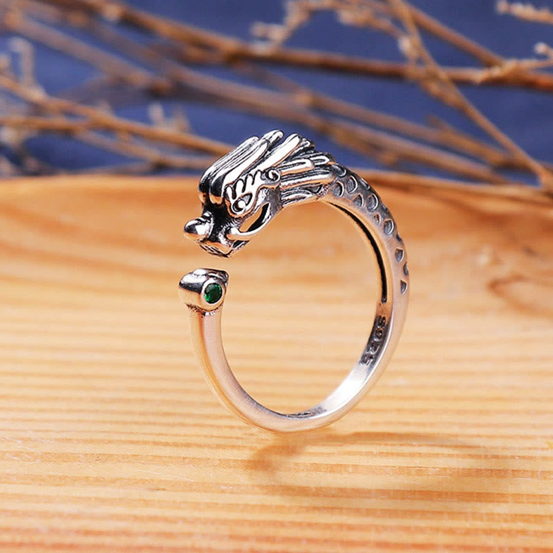 Vintage Dragon Ring Adjustable for Success and Strength