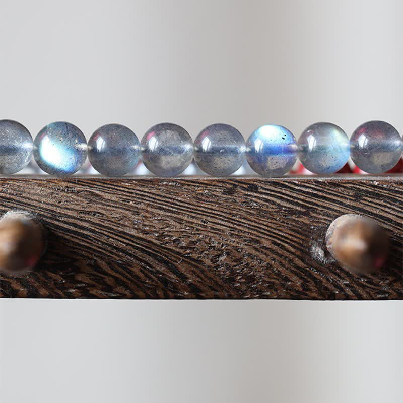 Natürlicher Mondstein, Zinnober, 6 mm, Telefondekoration für Ruhe und Positivität