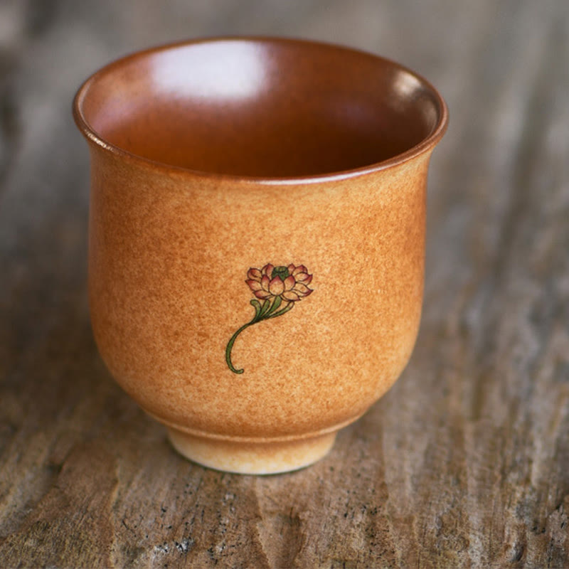 Dunhuang Lotus-Teetasse aus Keramik, 90 ml, für Zen-Dekor