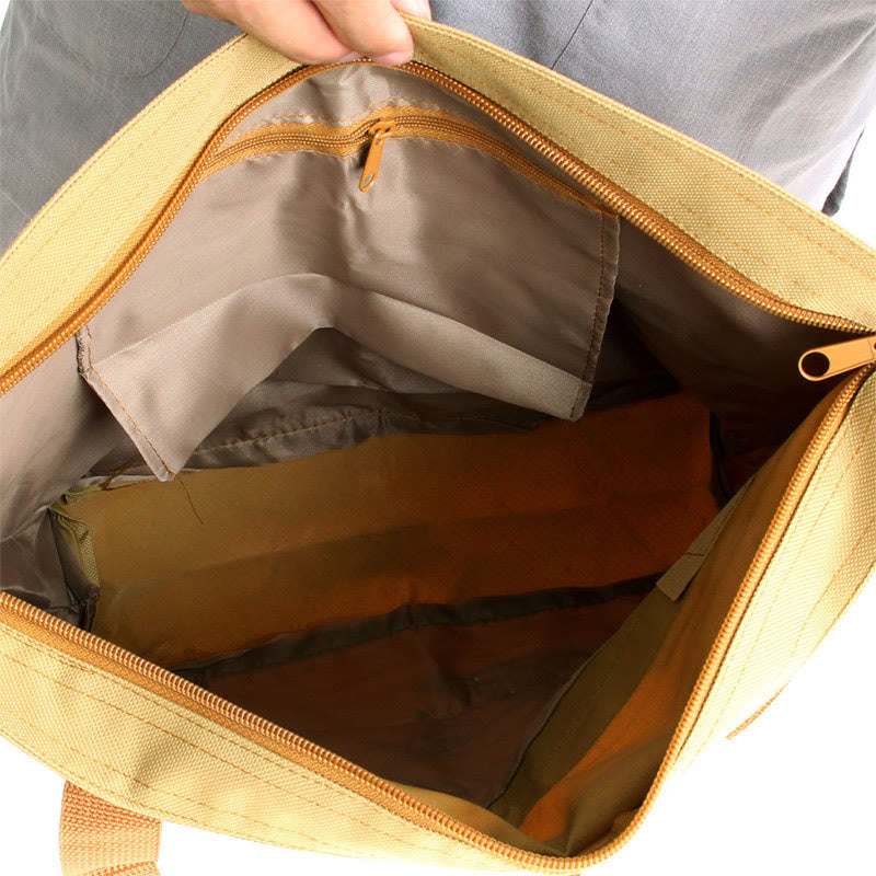 Spirituelle Canvas-Tragetasche mit Lotus-Stickmuster