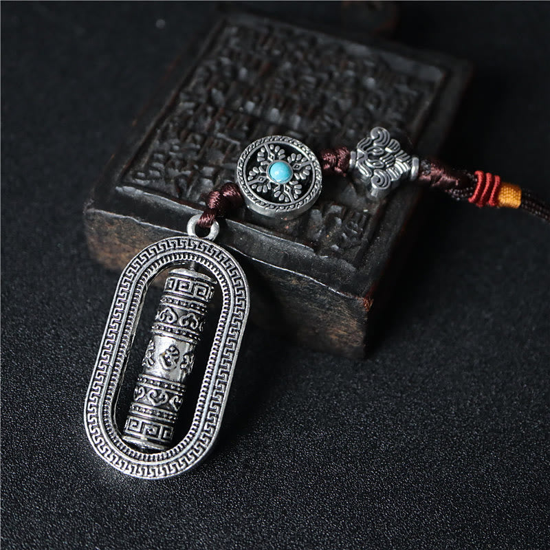 Rotatable Om Mani Padme Hum Prayer Wheel Car Decoration