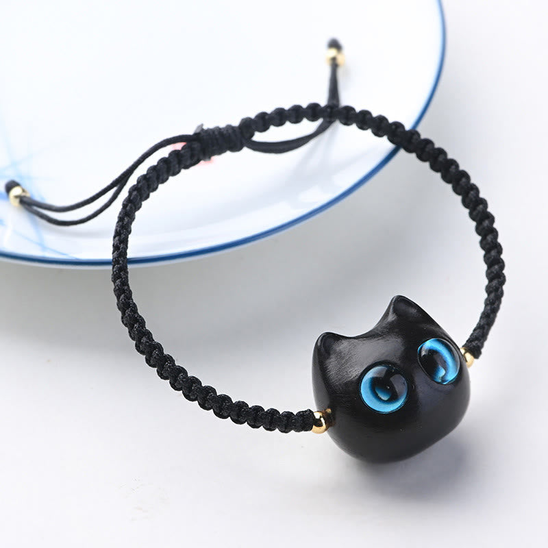 Unisex-Armband mit kleinem Blatt aus rotem Sandelholz und Ebenholz, beruhigender Schutz