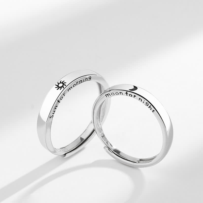 Adjustable 925 Sterling Silver Yin Yang Couple Ring