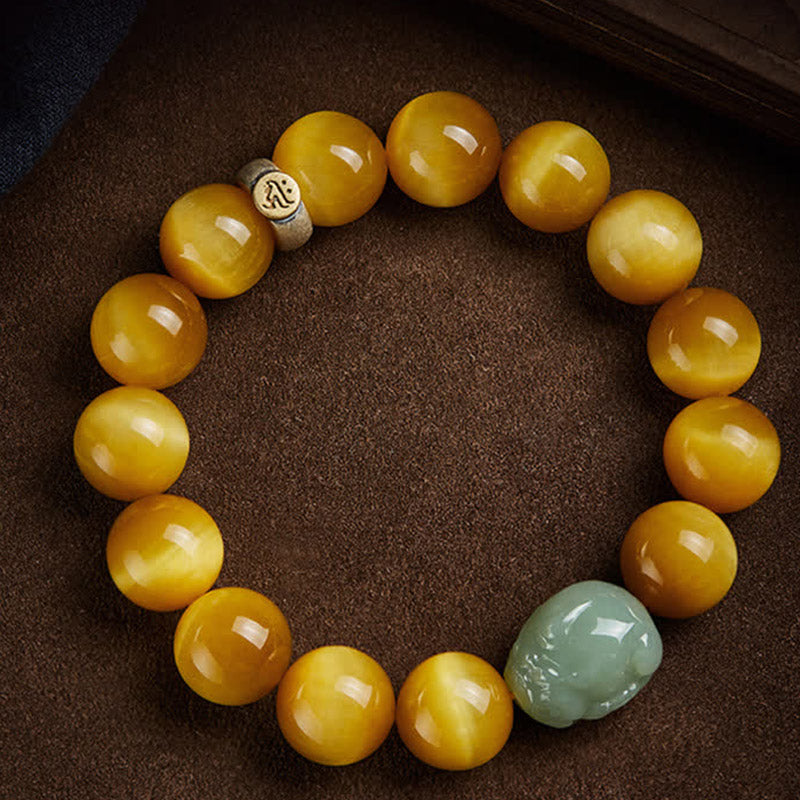 14 mm Tigerauge Pixiu Jade Schutzarmband
