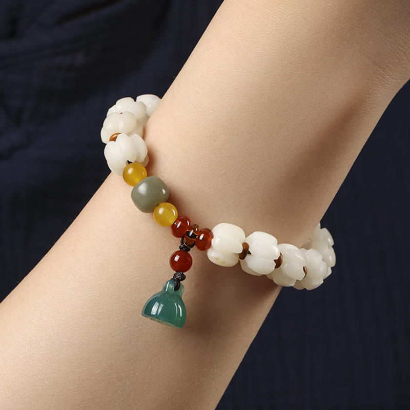 Bodhi Seed Roter Achat Lotus Harmonie Armband
