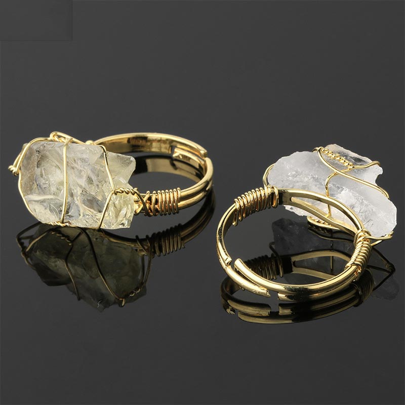 Unisex Amethyst Kristall Verstellbarer Heilring