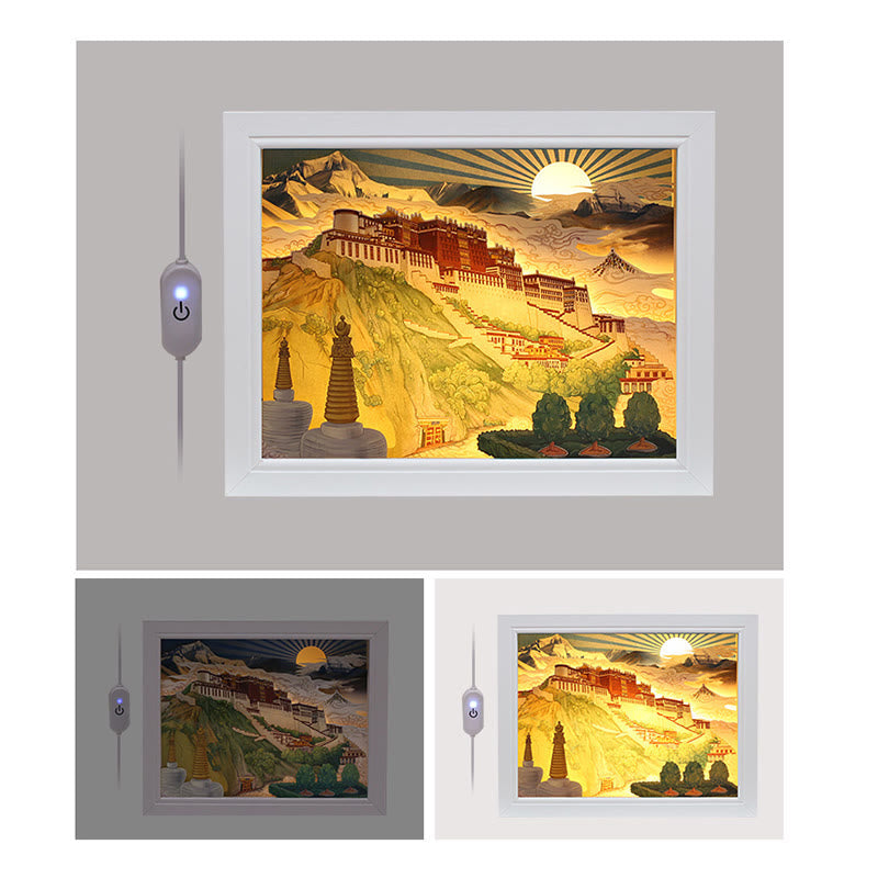 Potala Palast Papier LED Zen Dekor Lampe