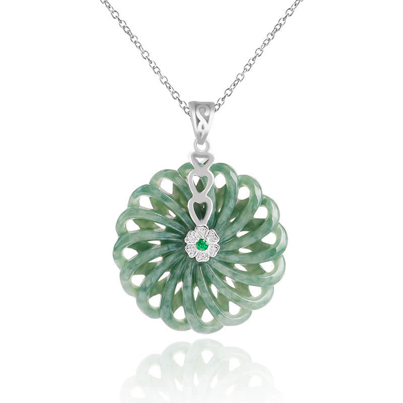 Jade-Halskette aus 925er Sterlingsilber für Fülle und Frieden