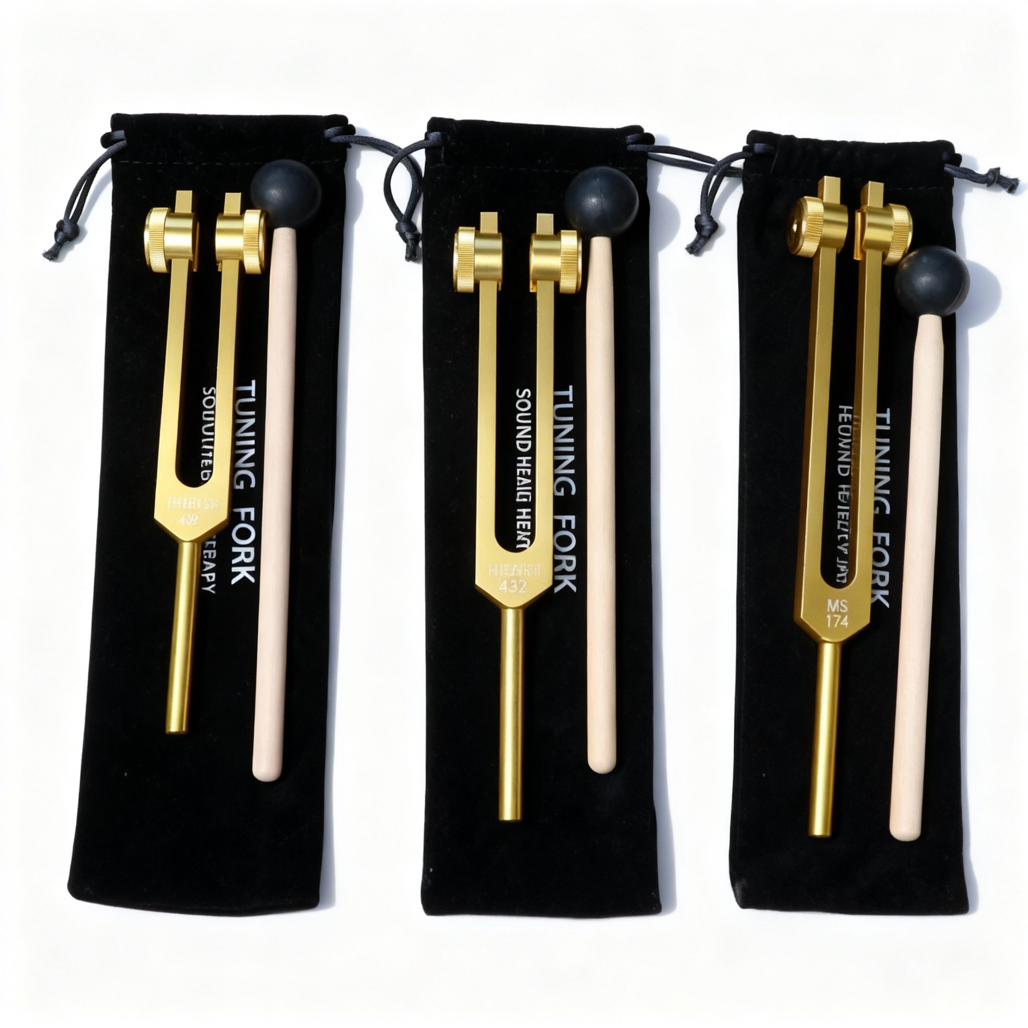 3-teiliges Solfeggio-Stimmgabel-Set: 174, 432 und 528 Hz Heilfrequenzen