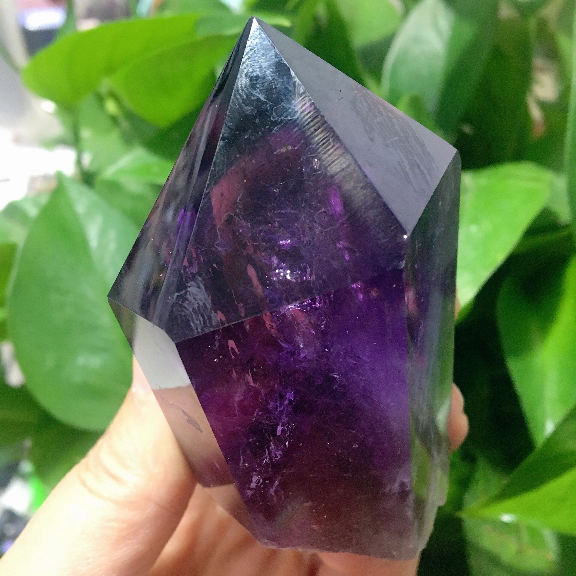 Dunkelvioletter Amethyst-Punkt, 8,6 cm, Heilkristall