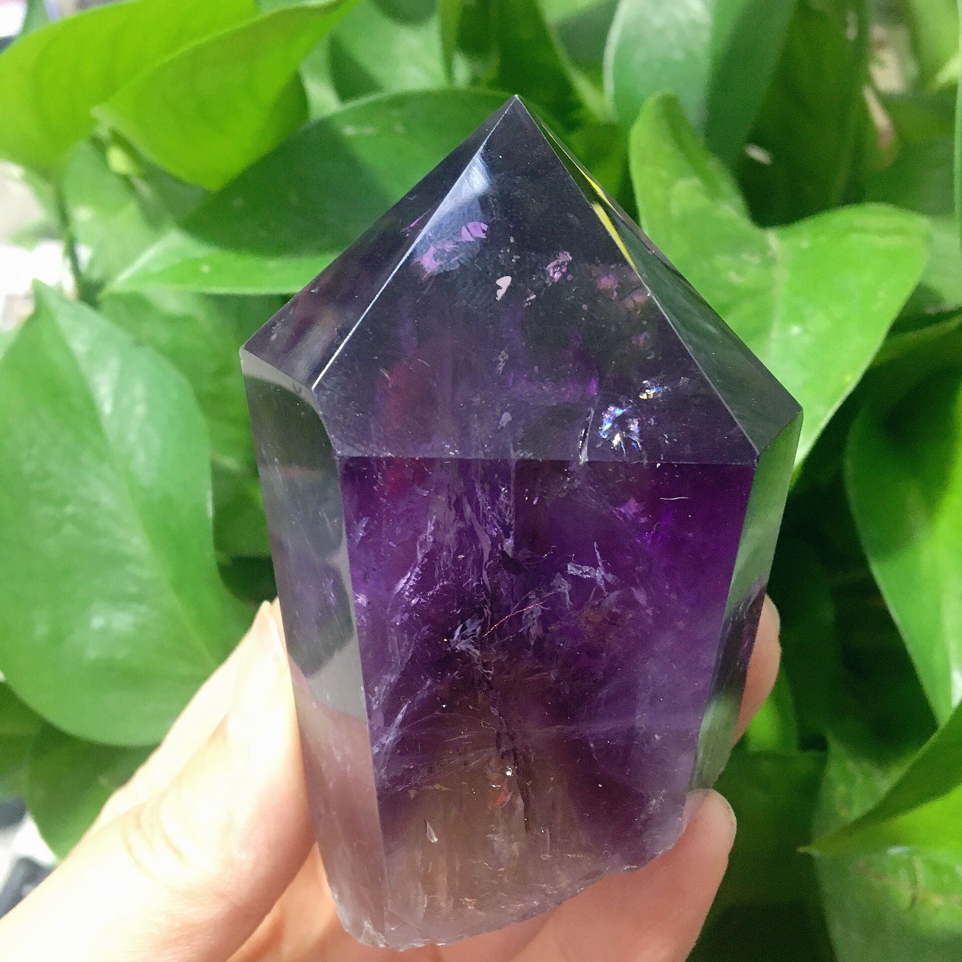 Dunkelvioletter Amethyst-Punkt, 8,6 cm, Heilkristall