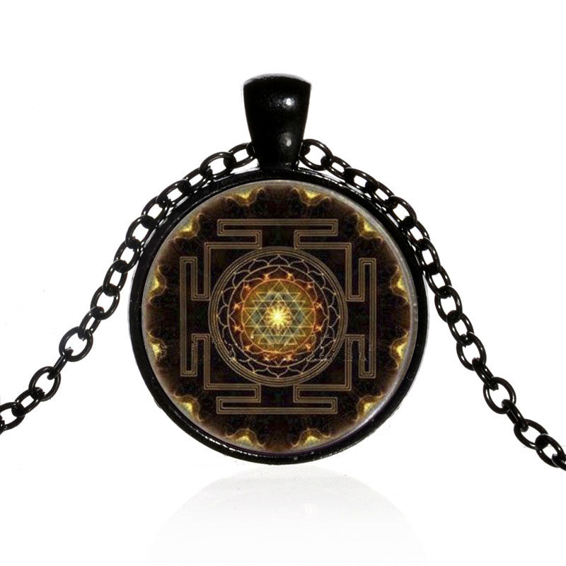 Heilige Sri Yantra Zeit Edelstein Spirituelle Halskette
