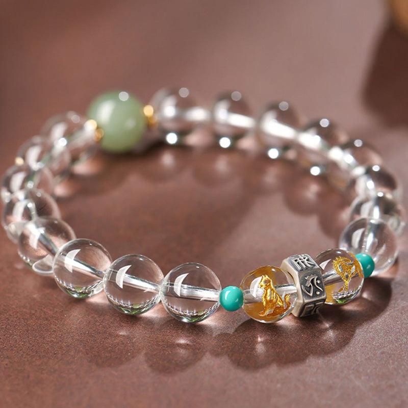 10 mm Hetian Jade Chinesisches Sternzeichen Heilarmband