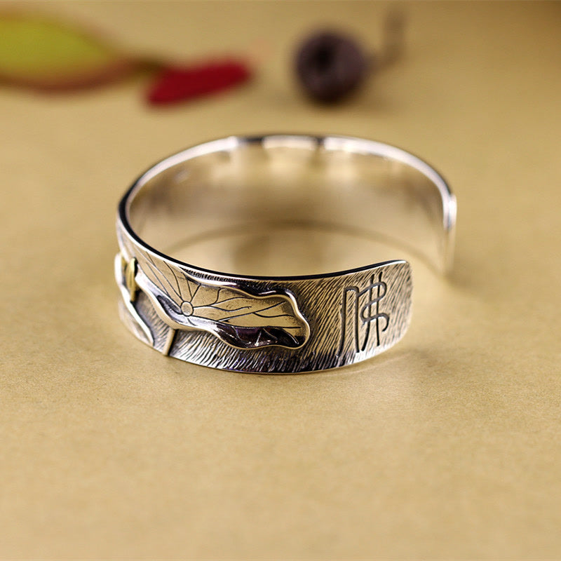 Lotusblume Calm Armband aus 925 Sterling Silber, verstellbar