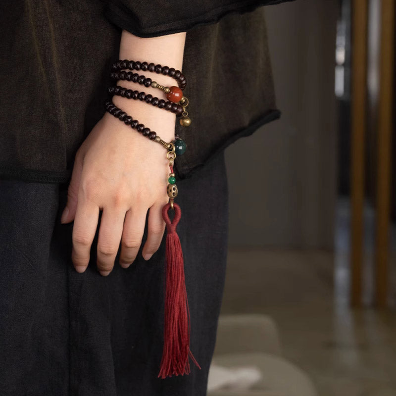 8 mm violettes Bodhi Seed Mala-Armband für Glücksverheißung