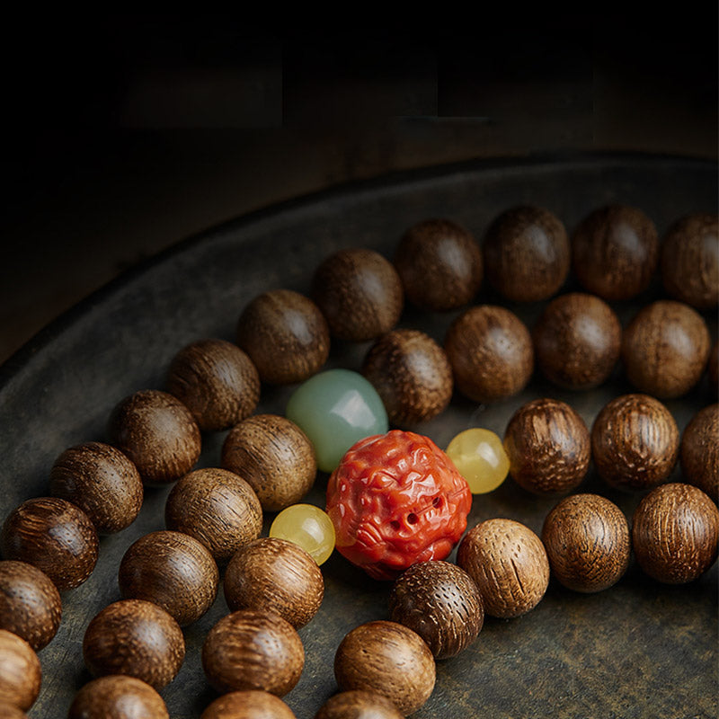 8 mm Adlerholz-Jade-Holz-Mala-Perlenarmband für Balance