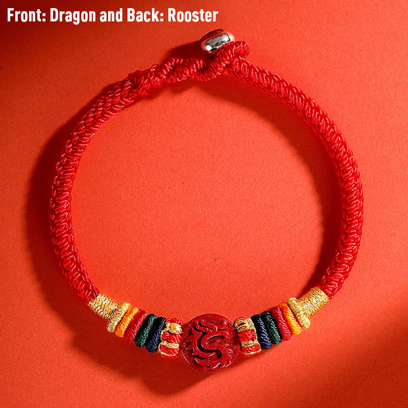 Drachen 16cm Chinesisches Sternzeichen Segen Zinnober Armband
