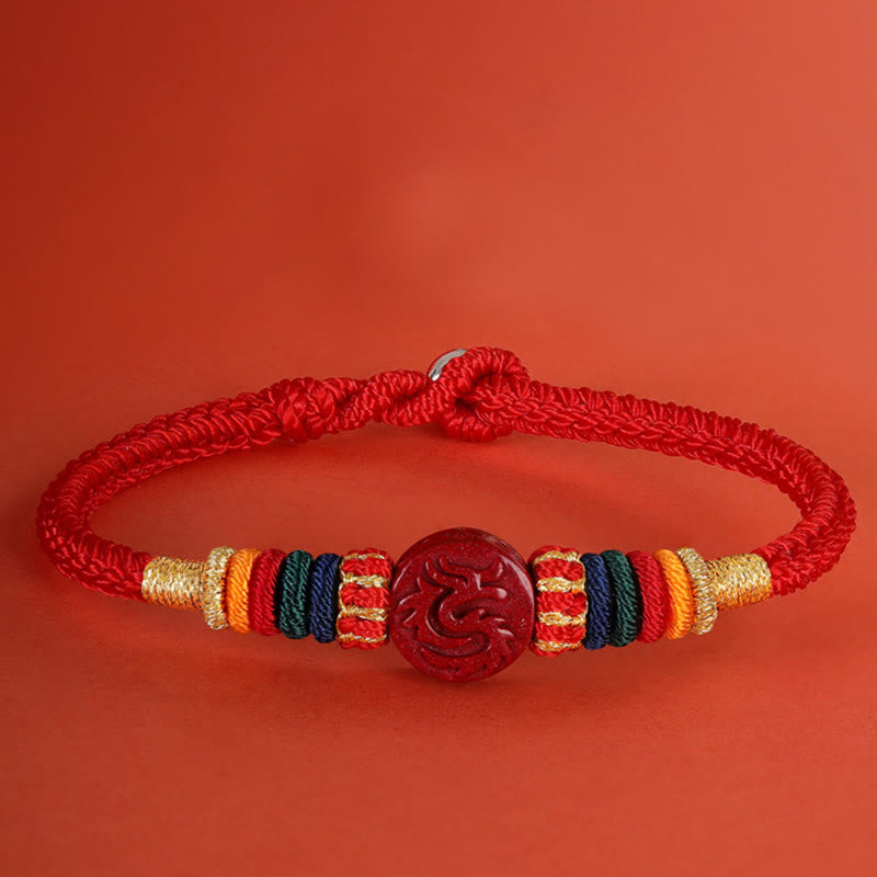 Drachen 16cm Chinesisches Sternzeichen Segen Zinnober Armband