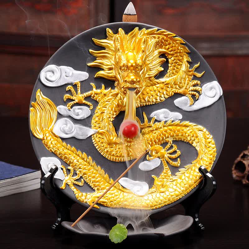 Drachen-Räuchergefäß aus Keramik mit Rückfluss, Rauchbrunnen, für Meditation