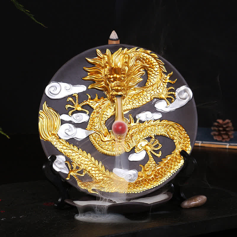 Drachen-Räuchergefäß aus Keramik mit Rückfluss, Rauchbrunnen, für Meditation