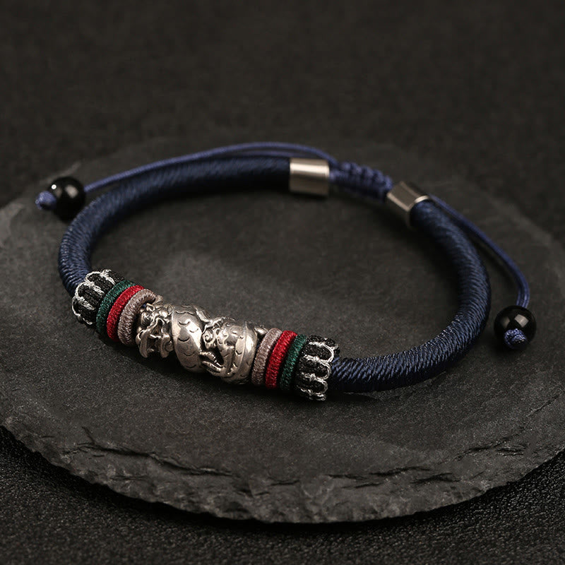 Drachen-Glücksseil-Armband zum Schutz | 925 Silber