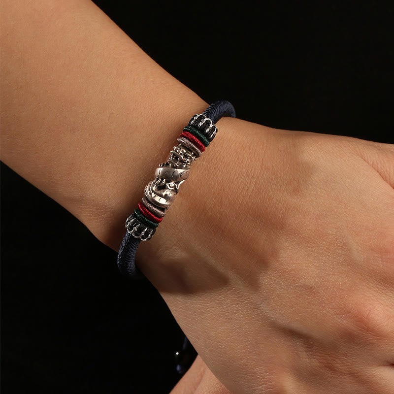 Drachen-Glücksseil-Armband zum Schutz | 925 Silber