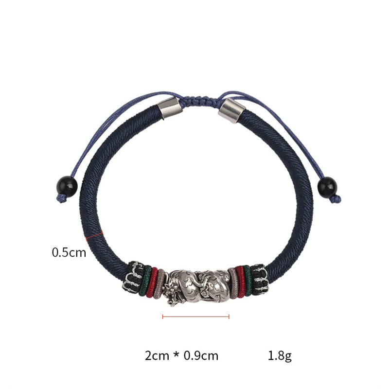 Drachen-Glücksseil-Armband zum Schutz | 925 Silber