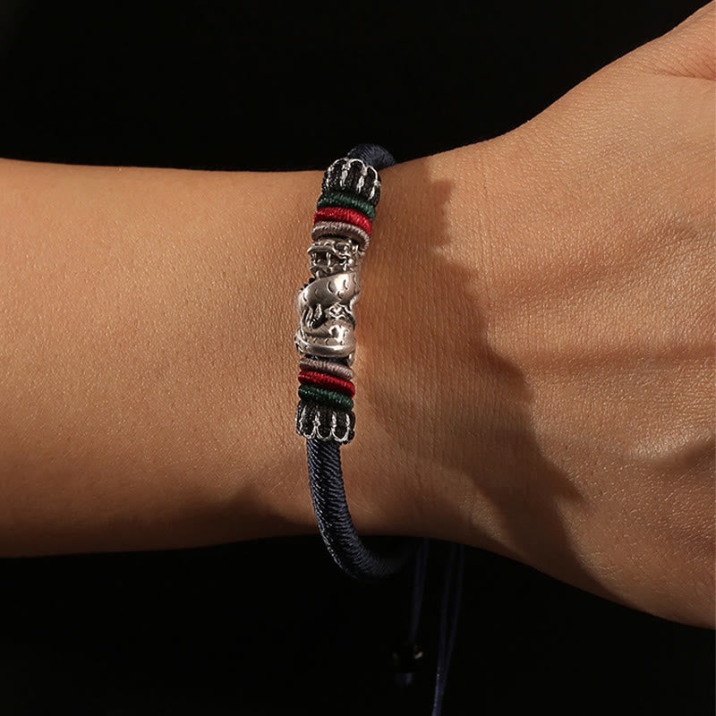 Drachen-Glücksseil-Armband zum Schutz | 925 Silber
