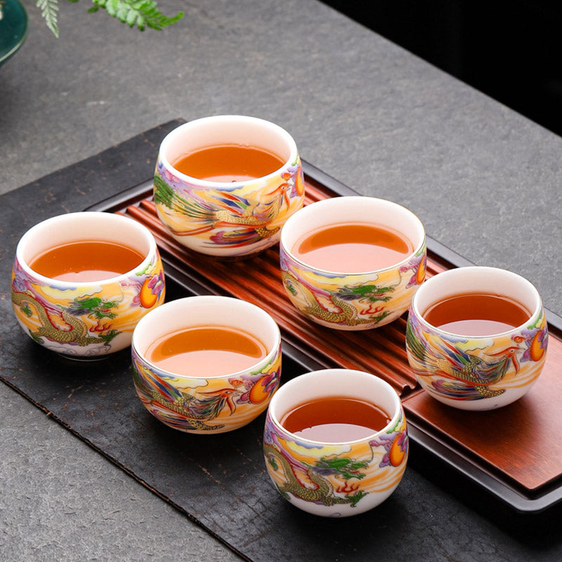 Drache & Phönix Keramik-Teetasse 190 ml | Spirituelles Geschirr