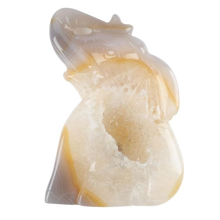 Druzy Achat Elefant Kristall Schnitzerei 2,85 Zoll