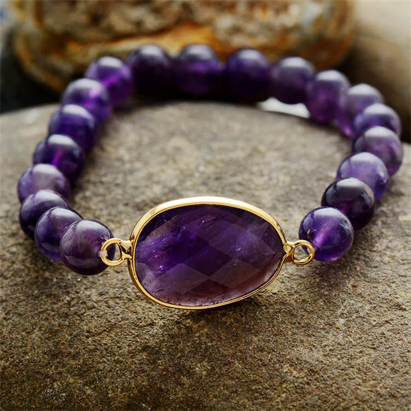 8 mm Amethyst-Balance-Armband mit Marquise-Muster
