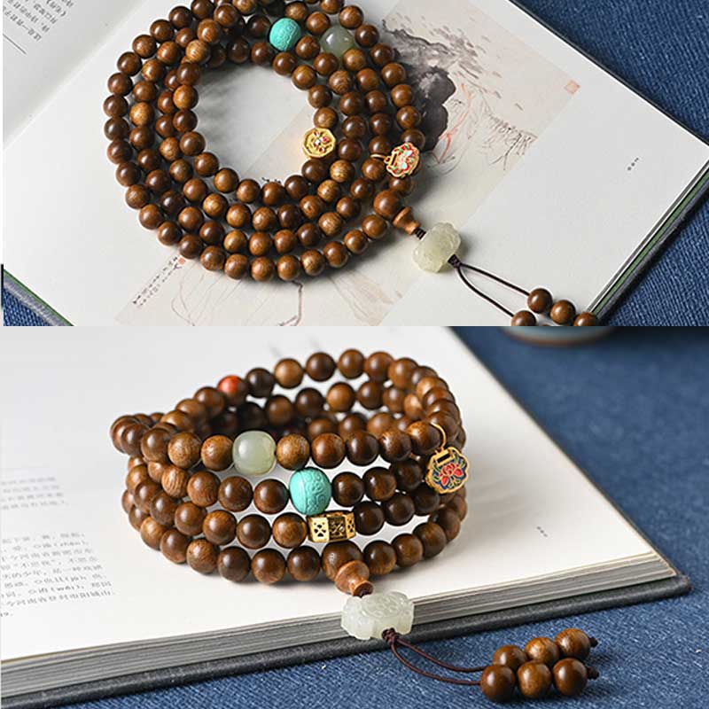 6mm Rosenholz Schutz Ruhe Armband Mala