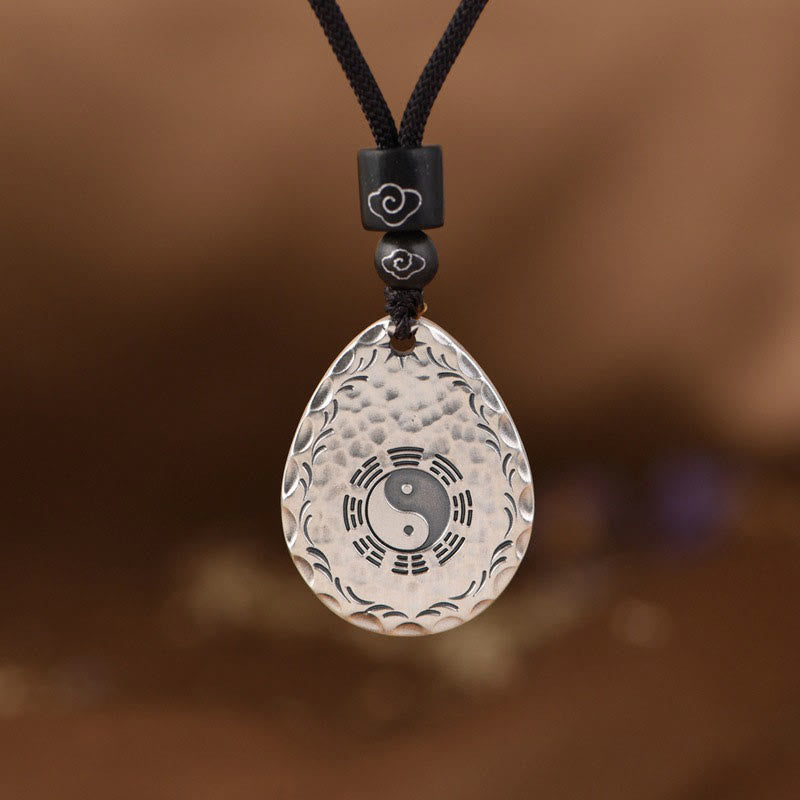Vintage 999 Sterling Silver Yin Yang Bagua Pendant Necklace - Balance & Harmony
