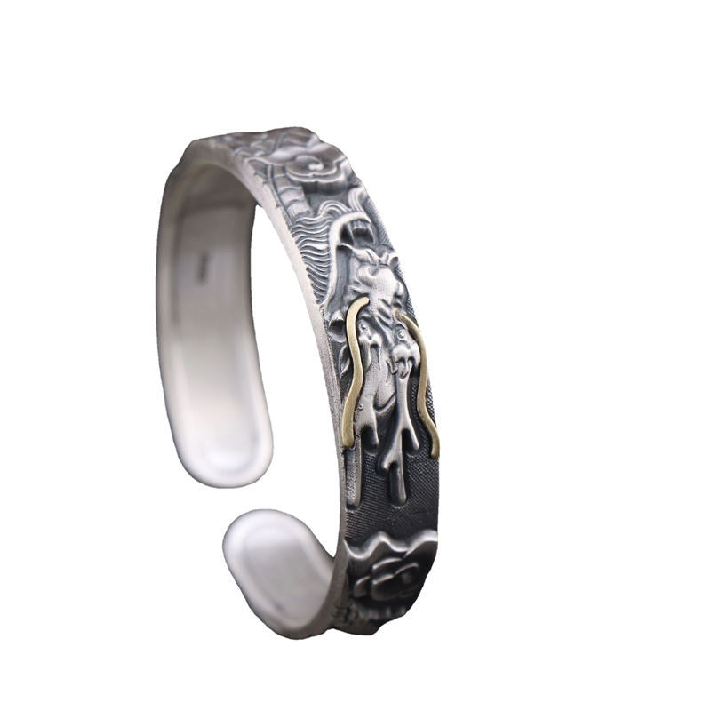 999 Sterling Silber Drachenstärke Schutzarmband