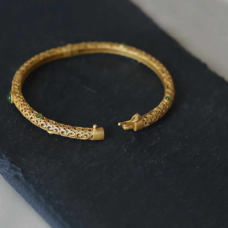 Cyan Jade Kupfer Glücksverheißendes Wolkenarmband für Ruhe und Glück