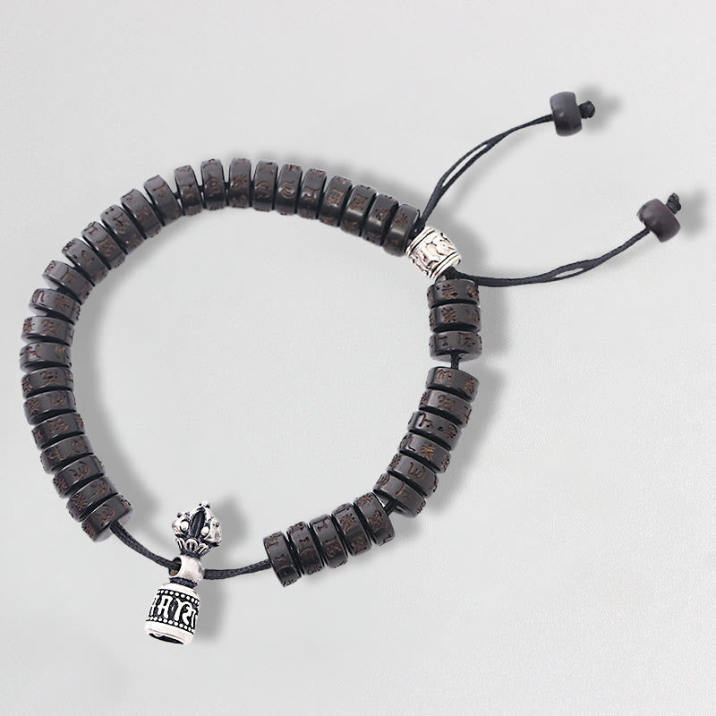 Kokosnussschale Om Mani Padme Hum Armband des Glücks