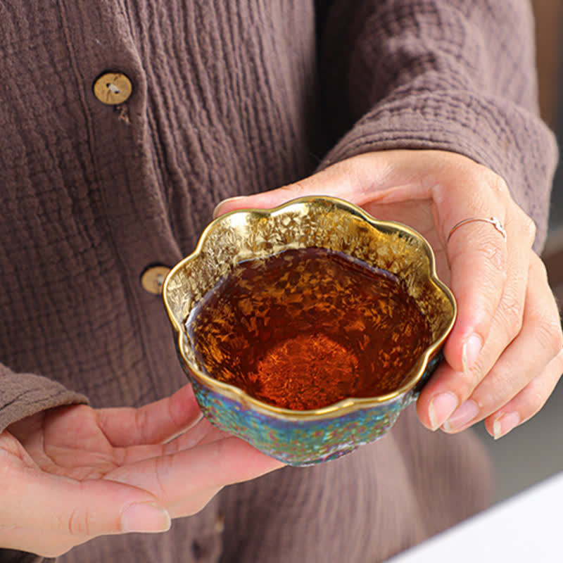 Colorful Ceramic Chinese Tea Cup 135ml Handcrafted Artistry