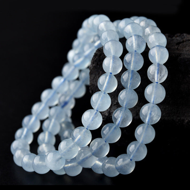 6mm Aquamarine Bracelet for Peace and Emotional Healing
