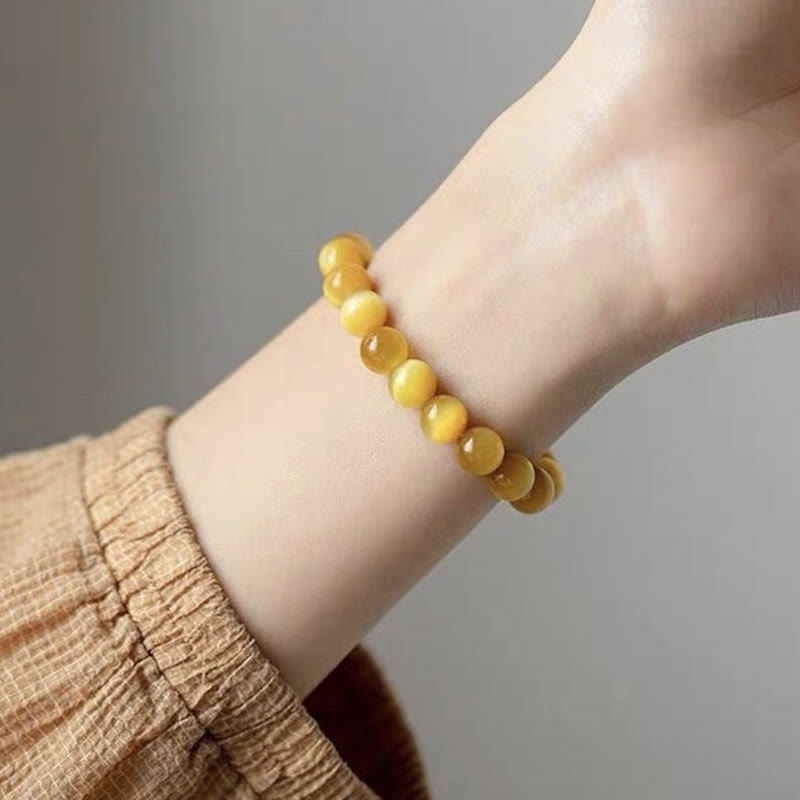 6–7 mm Tigerauge-Perlen-Schutzarmband für Selbstvertrauen