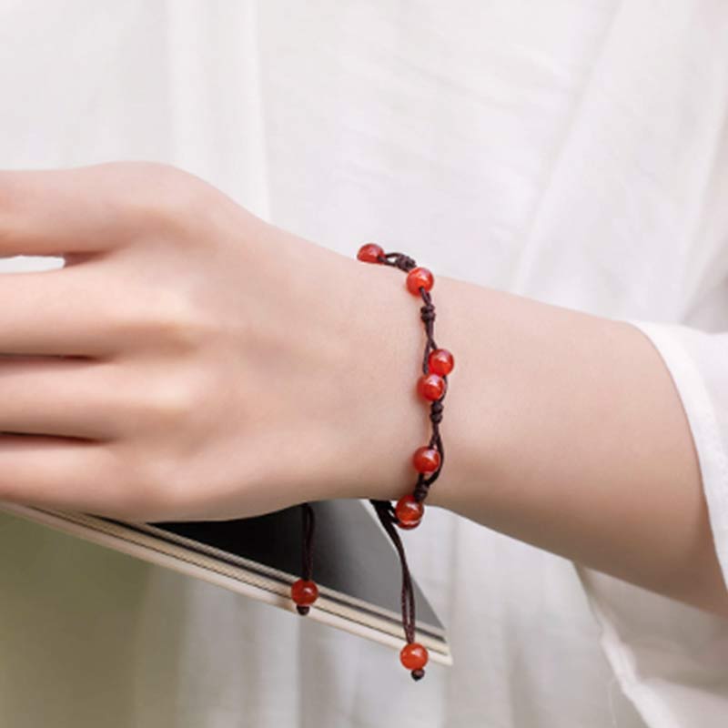 Beruhigendes rotes Achat-Moosachat-Zinnober-Armband
